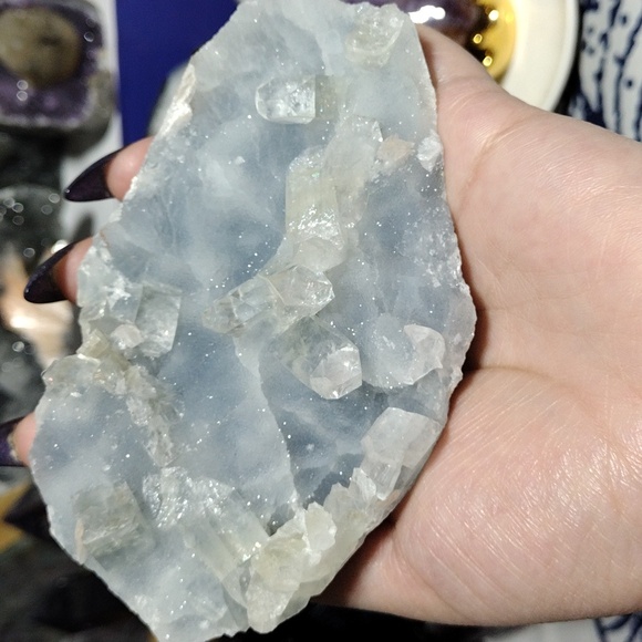 Blue Chalcedony With Apopholite - Picture 3 of 3